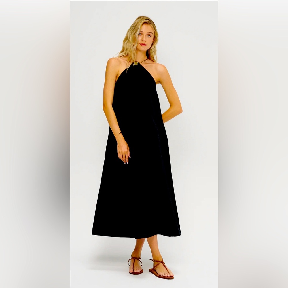 Elegant Black  TIBI Halter Dress from Spring 25 Collection